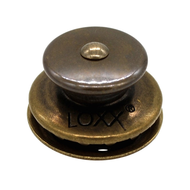 LOXX® "Pull-It-Up" Fastener Antique Brass Large Head Button Image 1