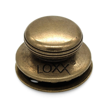 LOXX® "Pull-It-Up" Fastener Antique Brass Smooth Large Head Button Image 1