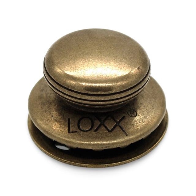 LOXX® "Pull-It-Up" Fastener Antique Brass Smooth Large Head Button Image 1