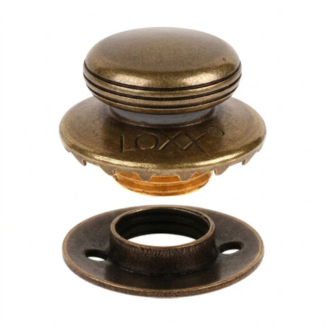 LOXX® "Pull-It-Up" Fastener Antique Brass Smooth Large Head Button Image 2