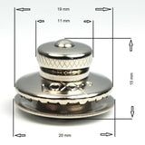 LOXX® "Pull-It-Up" Fastener Chrome-Plated Brass Small Head Button Image 2