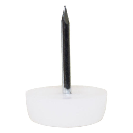 No. 679WH-SM 5/8" White Plastic Furniture Leg Glide Image 1