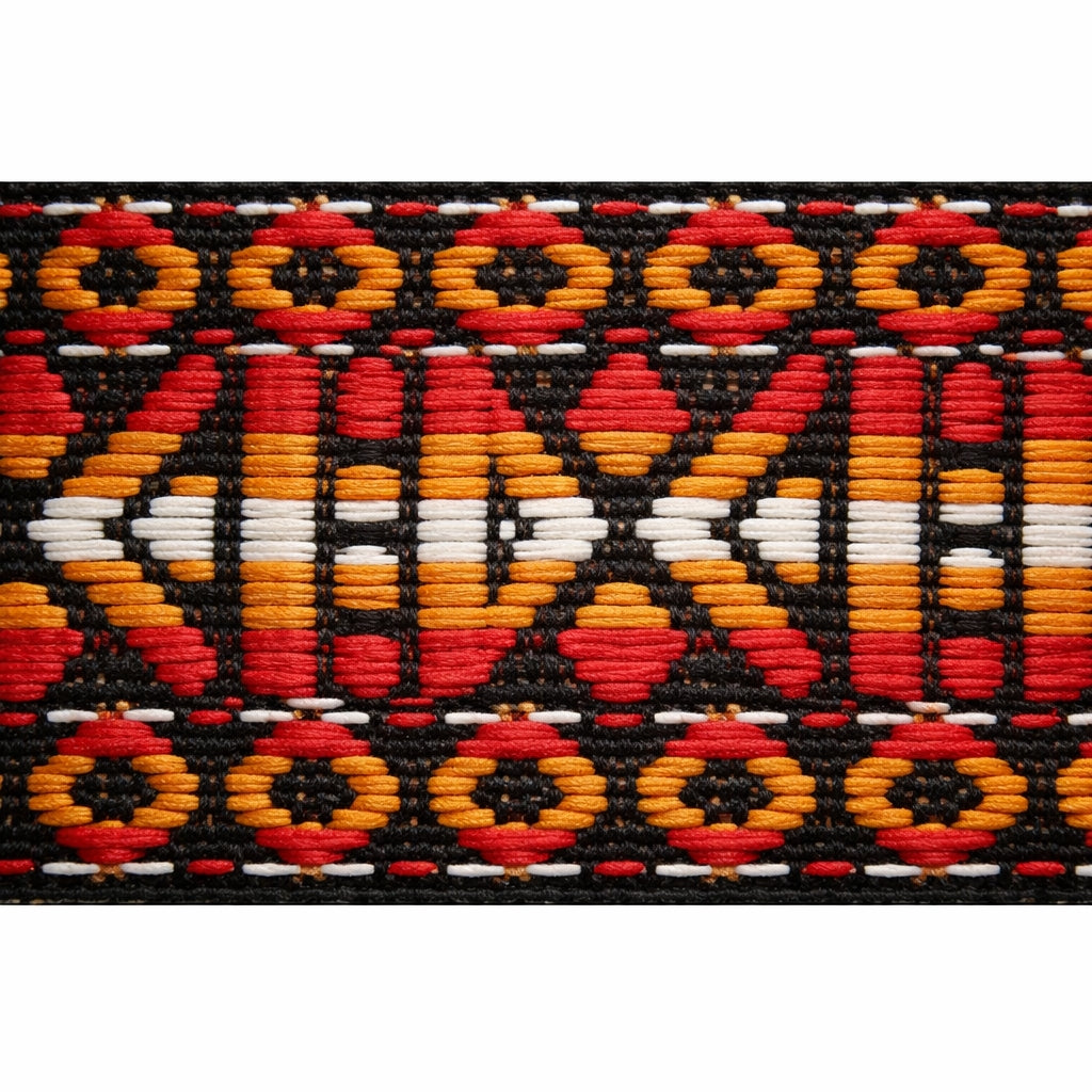 "Orange Track" Polyester Jacquard Webbing (1.75 mm) Image 1
