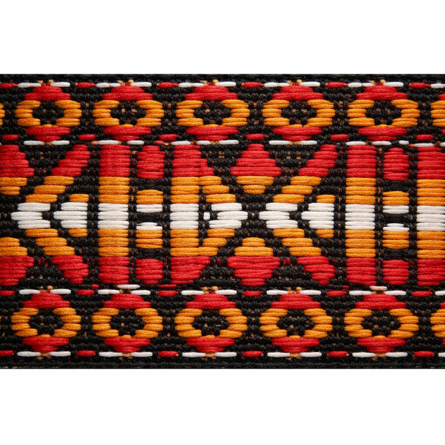 "Orange Track" Polyester Jacquard Webbing (1.75 mm) Image 1