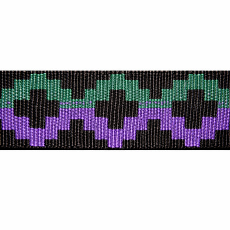 "Purple/Pine" Polyester Jacquard Webbing (1.35 mm) Image 1
