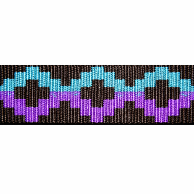 "Purple/Teal" Polyester Jacquard Webbing (1.35 mm) Image 1