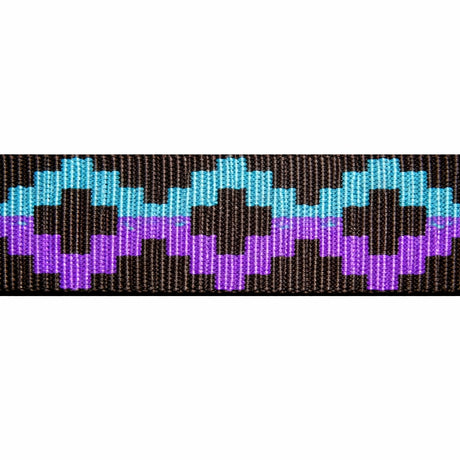 "Purple/Teal" Polyester Jacquard Webbing (1.75 mm) Image 1