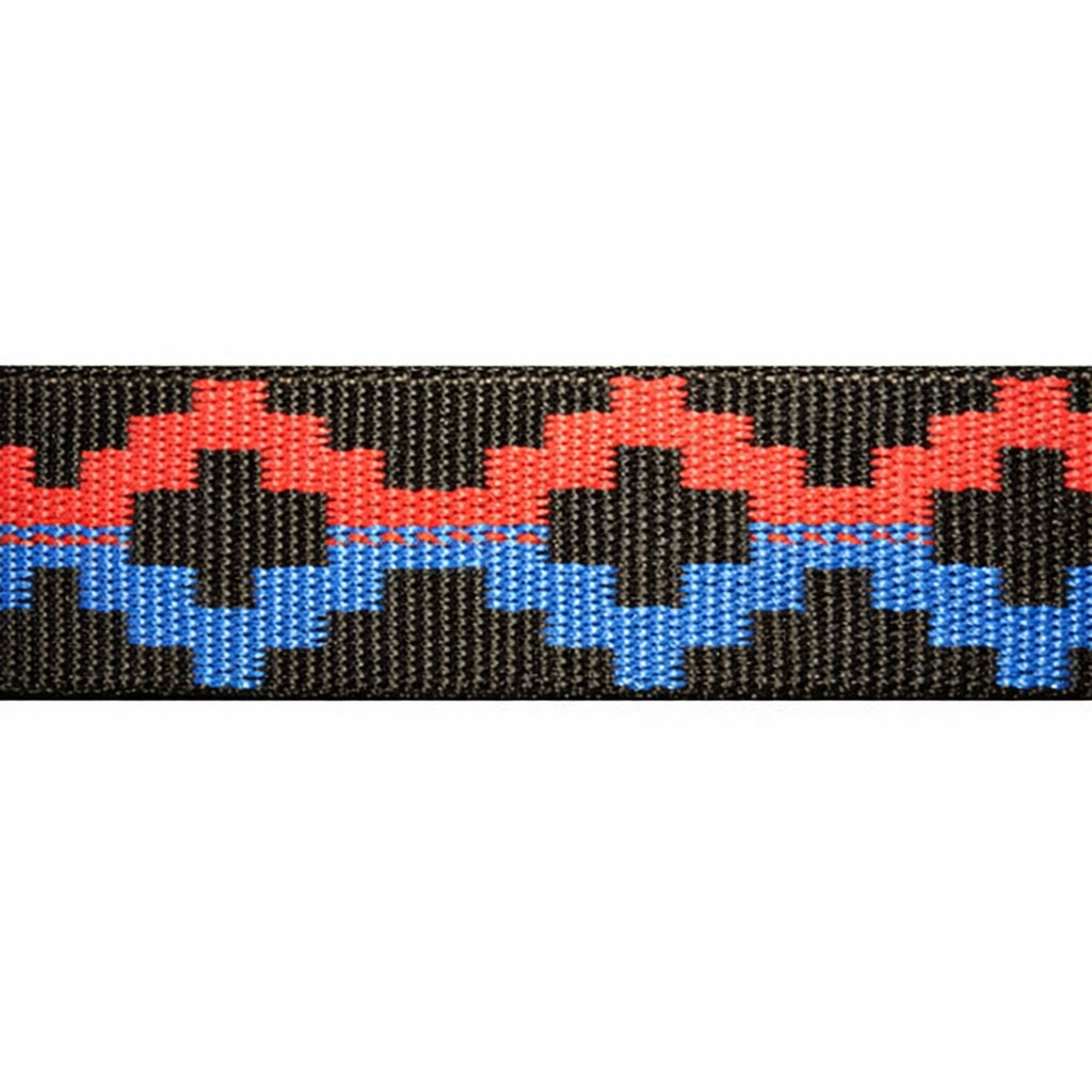 "Royal/Red" Polyester Jacquard Webbing (1.35 mm) Image 1