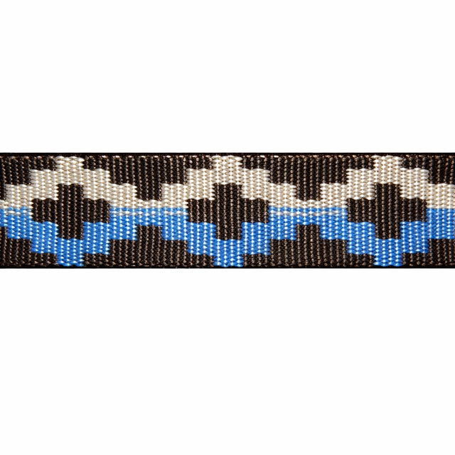 "Royal/Silver" Polyester Jacquard Webbing (1.35 mm) Image 1