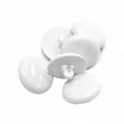 WPLDBW-5 1" (#40) White Plastic Dome Upholstery Button Image 1