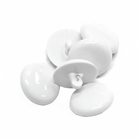 WPLDBW-5 1" (#40) White Plastic Dome Upholstery Button Image 1